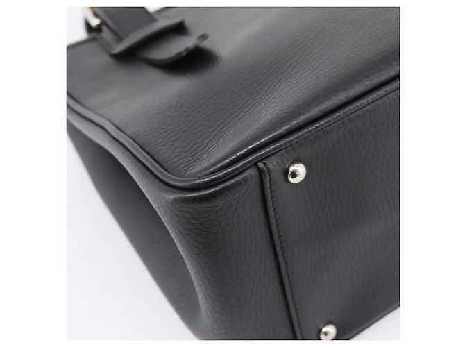 Borsa a mano BURBERRY in pelle nera e argento Auth am12688V Nero - vista 9
