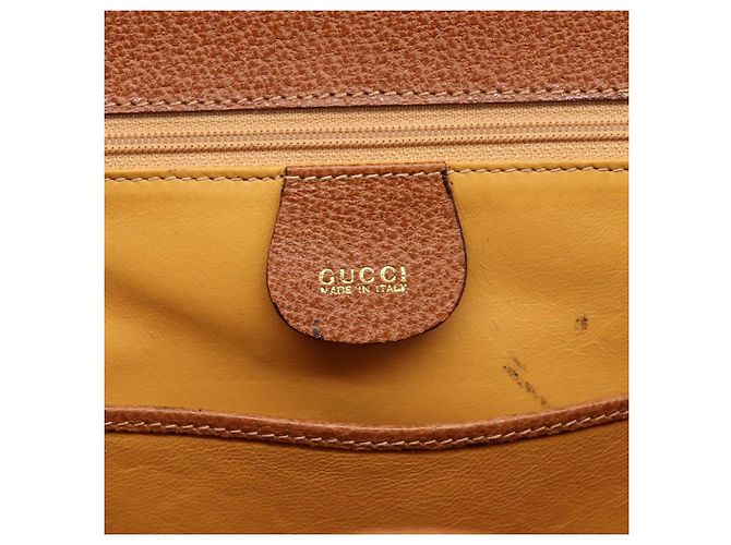 Borsa a Mano GUCCI Bamboo Pelle Marrone Oro 000 113 0633 Auth ep16515V D'oro - vista 19