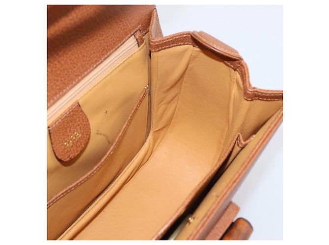 Borsa a Mano GUCCI Bamboo Pelle Marrone Oro 000 113 0633 Auth ep16515V D'oro - vista 20
