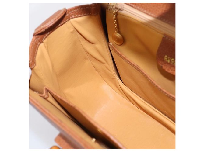 Borsa a Mano GUCCI Bamboo Pelle Marrone Oro 000 113 0633 Auth ep16515V D'oro - vista 21