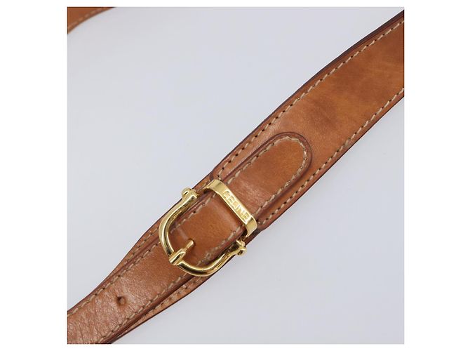 Céline Borsa a tracolla CELINE Macadam Canvas PVC Leather Brown Gold Auth 205298V Marrone D'oro - vista 10
