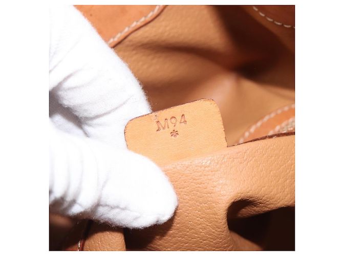 Céline Borsa a tracolla CELINE Macadam Canvas PVC Leather Brown Gold Auth 205298V Marrone D'oro - vista 12