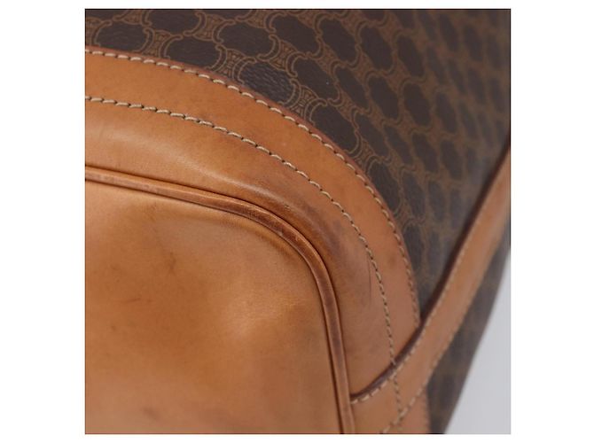 Céline Borsa a tracolla CELINE Macadam Canvas PVC Leather Brown Gold Auth 205298V Marrone D'oro - vista 15