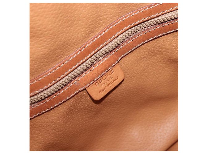 Céline Borsa a tracolla CELINE Macadam Canvas PVC Leather Brown Gold Auth 205298V Marrone D'oro - vista 22