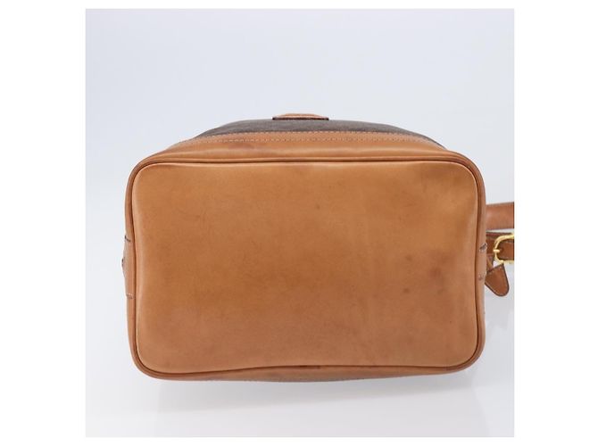 Céline Borsa a tracolla CELINE Macadam Canvas PVC Leather Brown Gold Auth 205298V Marrone D'oro - vista 5