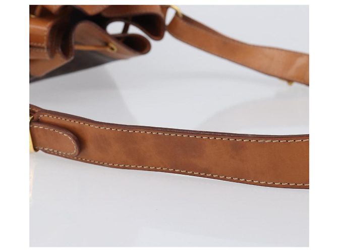 Céline Borsa a tracolla CELINE Macadam Canvas PVC Leather Brown Gold Auth 205298V Marrone D'oro - vista 8