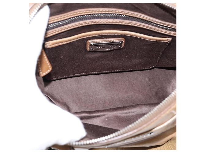 Bolso de mano Miu Miu de piel 2way Marrón Plata Auth 207616V Castaño - vista 11
