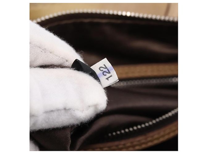 Bolso de mano Miu Miu de piel 2way Marrón Plata Auth 207616V Castaño - vista 12