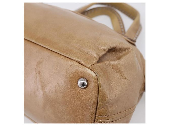 Bolso de mano Miu Miu de piel 2way Marrón Plata Auth 207616V Castaño - vista 15