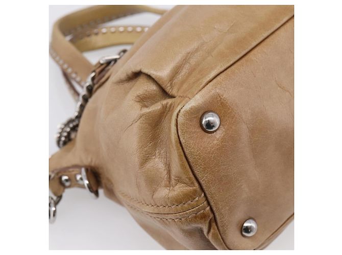 Bolso de mano Miu Miu de piel 2way Marrón Plata Auth 207616V Castaño - vista 16