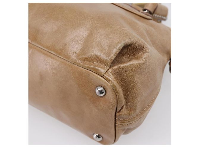 Bolso de mano Miu Miu de piel 2way Marrón Plata Auth 207616V Castaño - vista 17