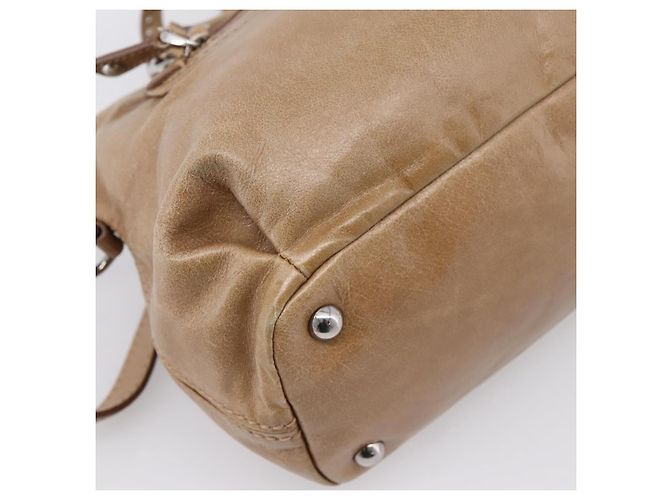 Bolso de mano Miu Miu de piel 2way Marrón Plata Auth 207616V Castaño - vista 18