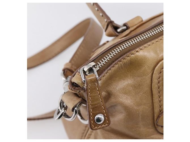 Bolso de mano Miu Miu de piel 2way Marrón Plata Auth 207616V Castaño - vista 21