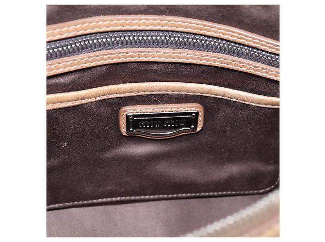 Bolso de mano Miu Miu de piel 2way Marrón Plata Auth 207616V Castaño - vista 22