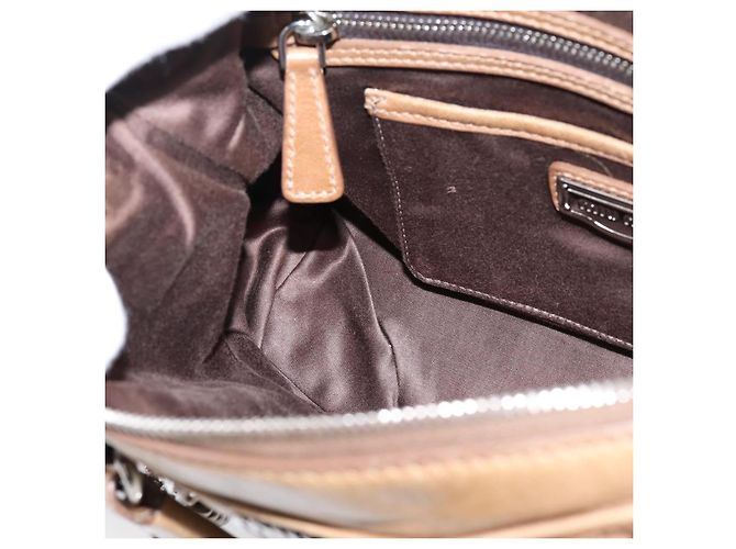 Bolso de mano Miu Miu de piel 2way Marrón Plata Auth 207616V Castaño - vista 24