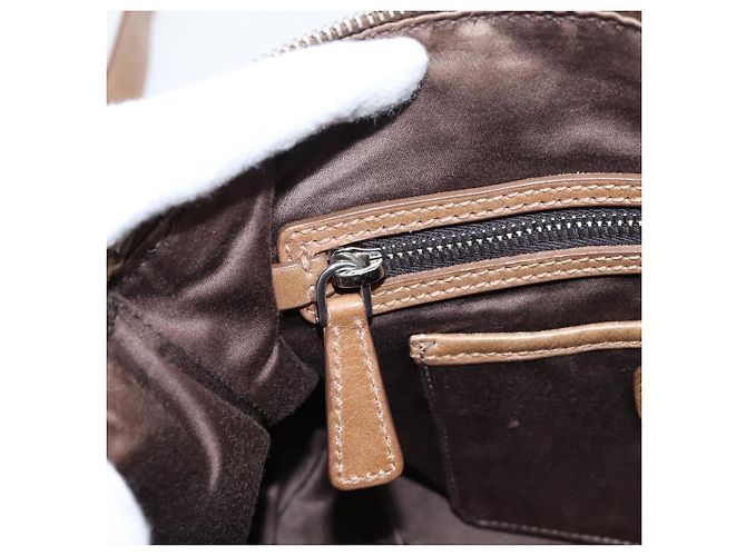 Bolso de mano Miu Miu de piel 2way Marrón Plata Auth 207616V Castaño - vista 25
