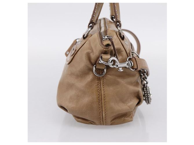 Bolso de mano Miu Miu de piel 2way Marrón Plata Auth 207616V Castaño - vista 3