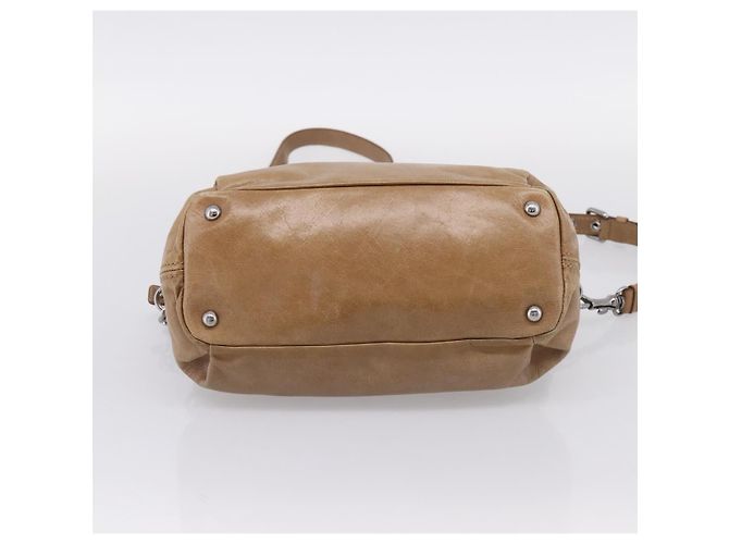 Bolso de mano Miu Miu de piel 2way Marrón Plata Auth 207616V Castaño - vista 5