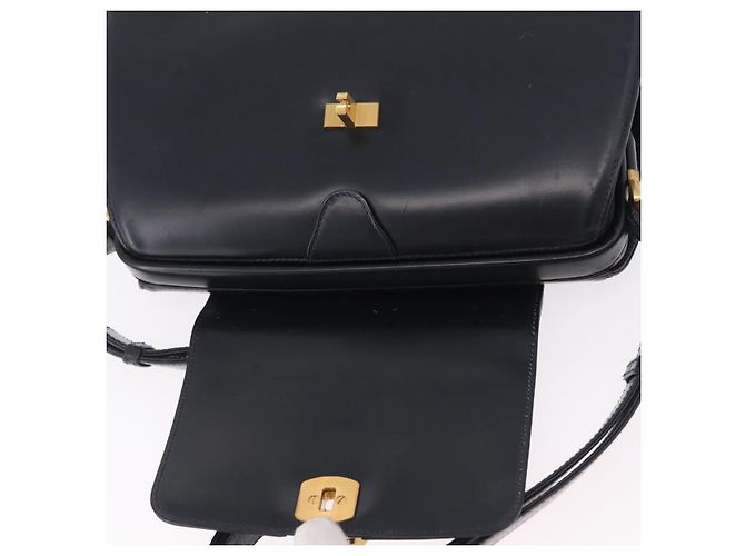 Borsa a tracolla GUCCI in pelle blu navy e oro autentica 206895 D'oro - vista 10