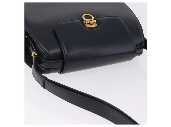 Borsa a tracolla GUCCI in pelle blu navy e oro autentica 206895 D'oro - vista 14
