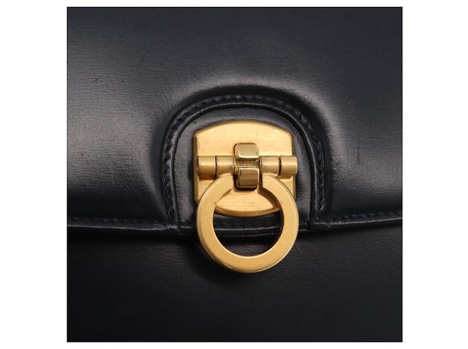 Borsa a tracolla GUCCI in pelle blu navy e oro autentica 206895 D'oro - vista 22