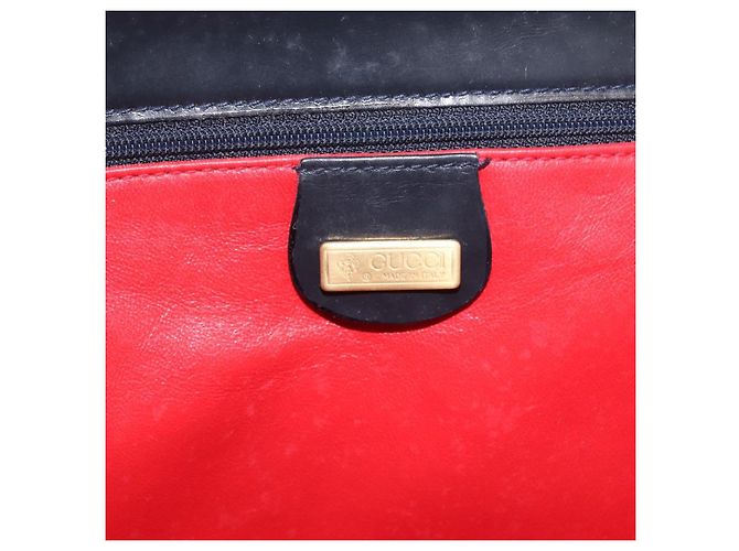 Borsa a tracolla GUCCI in pelle blu navy e oro autentica 206895 D'oro - vista 25