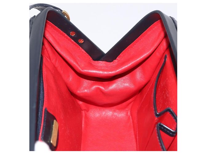 Borsa a tracolla GUCCI in pelle blu navy e oro autentica 206895 D'oro - vista 26