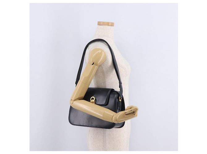 Borsa a tracolla GUCCI in pelle blu navy e oro autentica 206895 D'oro - vista 30