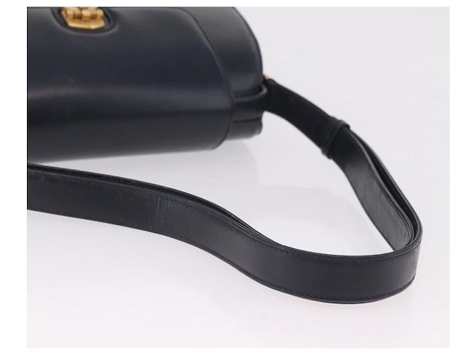 Borsa a tracolla GUCCI in pelle blu navy e oro autentica 206895 D'oro - vista 8