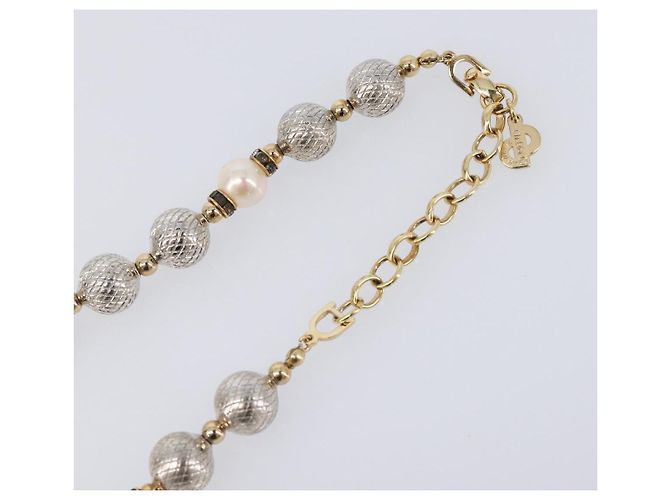 Christian Dior Perlenkette Metall Weißgold Auth 205488M - Ansicht 6