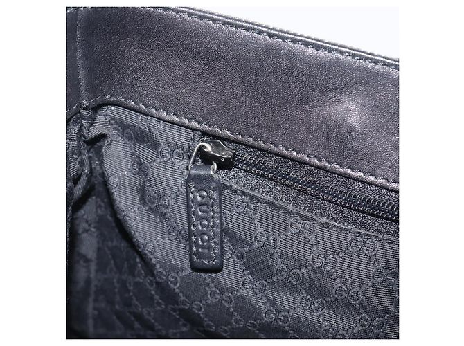 GUCCI Web Sherry Line Handtasche Canvas Black Silver 73984 Auth 205458V Schwarz Silber - Ansicht 22