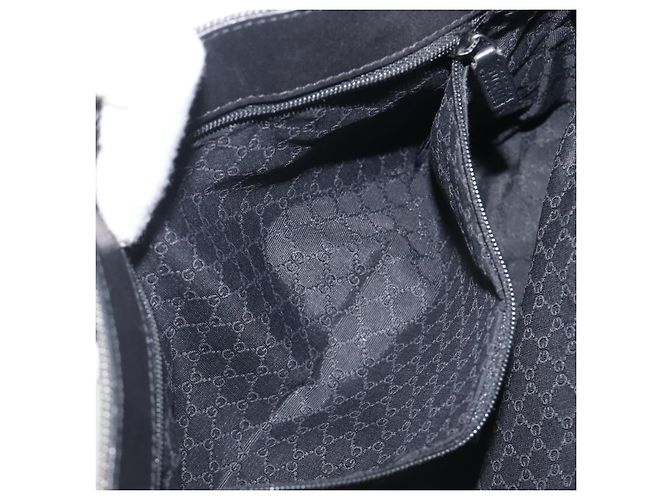 GUCCI Web Sherry Line Handtasche Canvas Black Silver 73984 Auth 205458V Schwarz Silber - Ansicht 23