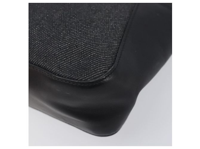 GUCCI Web Sherry Line Handtasche Canvas Black Silver 73984 Auth 205458V Schwarz Silber - Ansicht 9