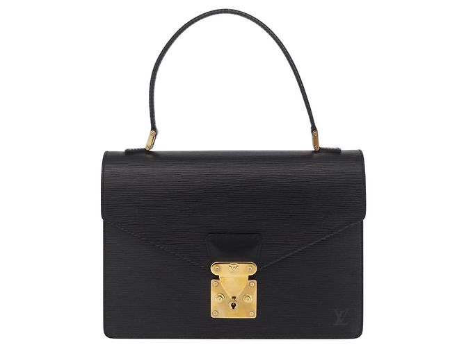 Borsa a mano LOUIS VUITTON Epi Concorde Nero M52132 LV Auth 205326 - vista 13