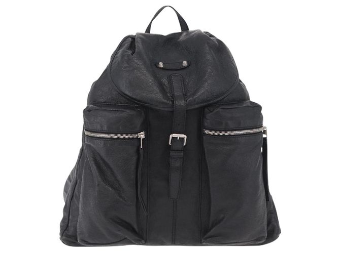 BALENCIAGA Rucksack Leder Schwarz Silber 326404 Auth 204900A - Ansicht 13