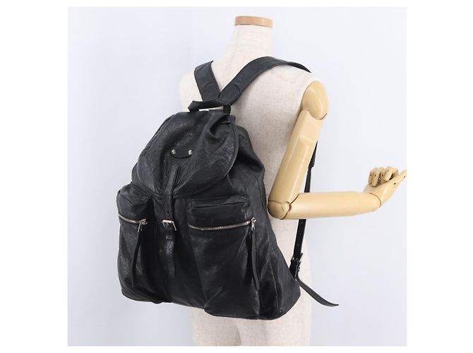 BALENCIAGA Rucksack Leder Schwarz Silber 326404 Auth 204900A - Ansicht 29