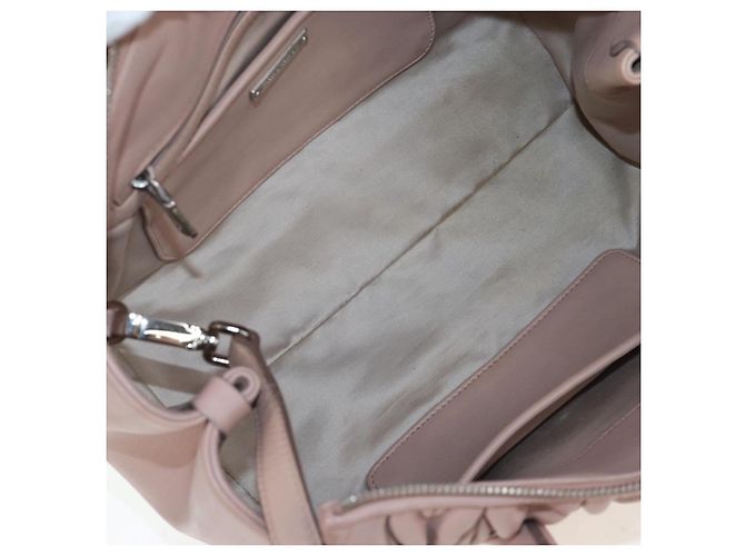 Borsa a mano Miu Miu Matelassé in pelle 2way Rosa Argento Auth 206390M - vista 10