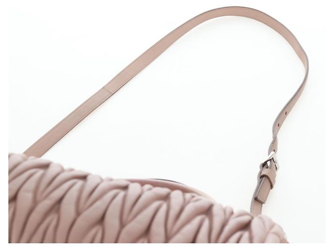 Borsa a mano Miu Miu Matelassé in pelle 2way Rosa Argento Auth 206390M - vista 17