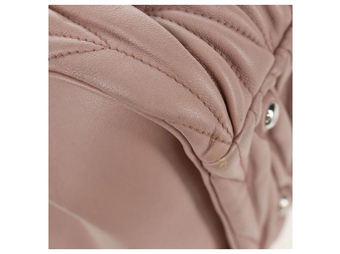 Borsa a mano Miu Miu Matelassé in pelle 2way Rosa Argento Auth 206390M - vista 19