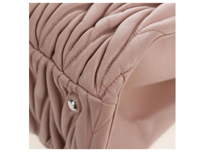 Borsa a mano Miu Miu Matelassé in pelle 2way Rosa Argento Auth 206390M - vista 20