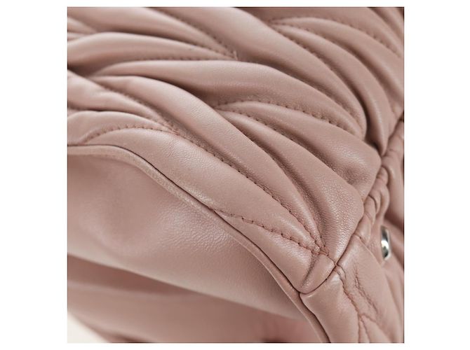 Borsa a mano Miu Miu Matelassé in pelle 2way Rosa Argento Auth 206390M - vista 21