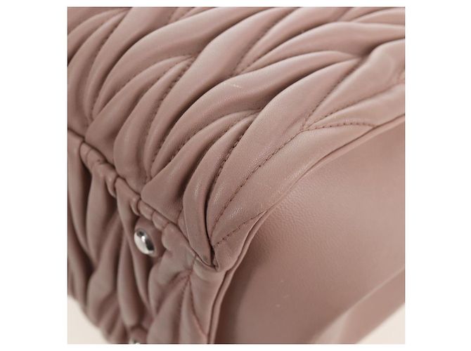 Borsa a mano Miu Miu Matelassé in pelle 2way Rosa Argento Auth 206390M - vista 22
