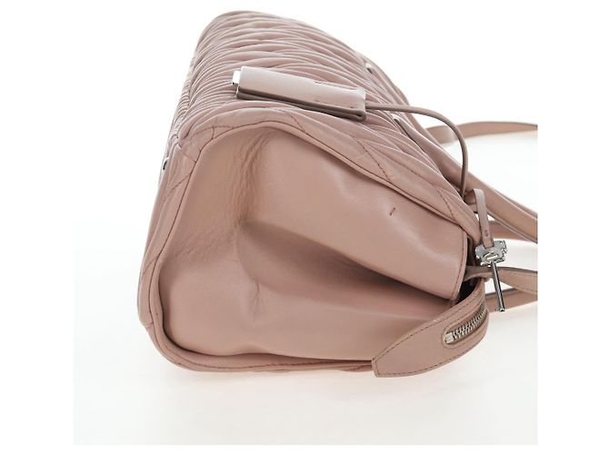 Borsa a mano Miu Miu Matelassé in pelle 2way Rosa Argento Auth 206390M - vista 4