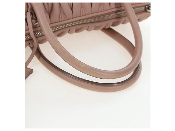 Borsa a mano Miu Miu Matelassé in pelle 2way Rosa Argento Auth 206390M - vista 7