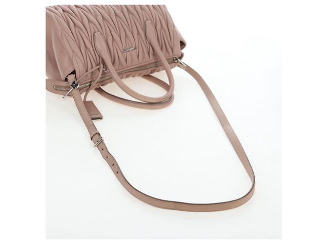 Borsa a mano Miu Miu Matelassé in pelle 2way Rosa Argento Auth 206390M - vista 9