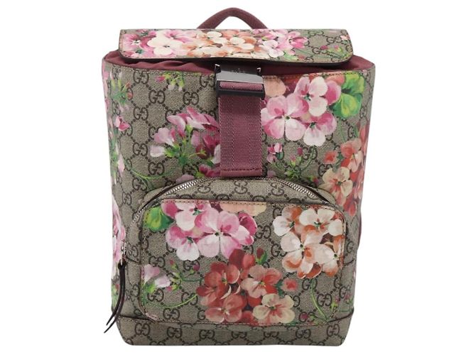 Zaino GUCCI GG Blooms PVC Leather Beige Silver 410544 Auth ka6474A - vista 13