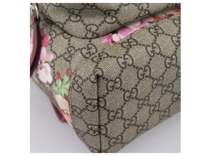 Zaino GUCCI GG Blooms PVC Leather Beige Silver 410544 Auth ka6474A - vista 17