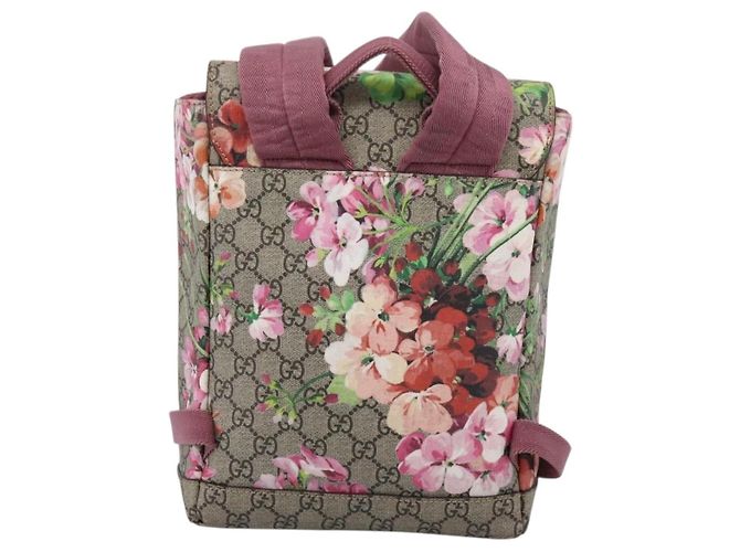 Zaino GUCCI GG Blooms PVC Leather Beige Silver 410544 Auth ka6474A - vista 2
