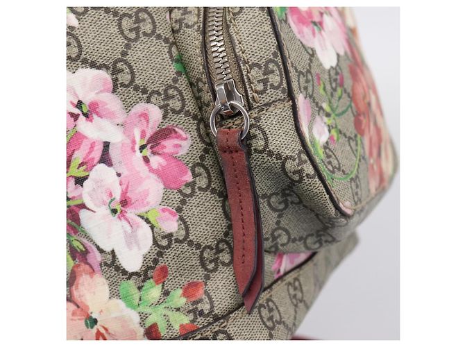 Zaino GUCCI GG Blooms PVC Leather Beige Silver 410544 Auth ka6474A - vista 20