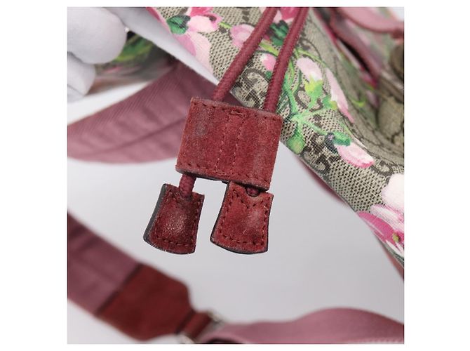 Zaino GUCCI GG Blooms PVC Leather Beige Silver 410544 Auth ka6474A - vista 27